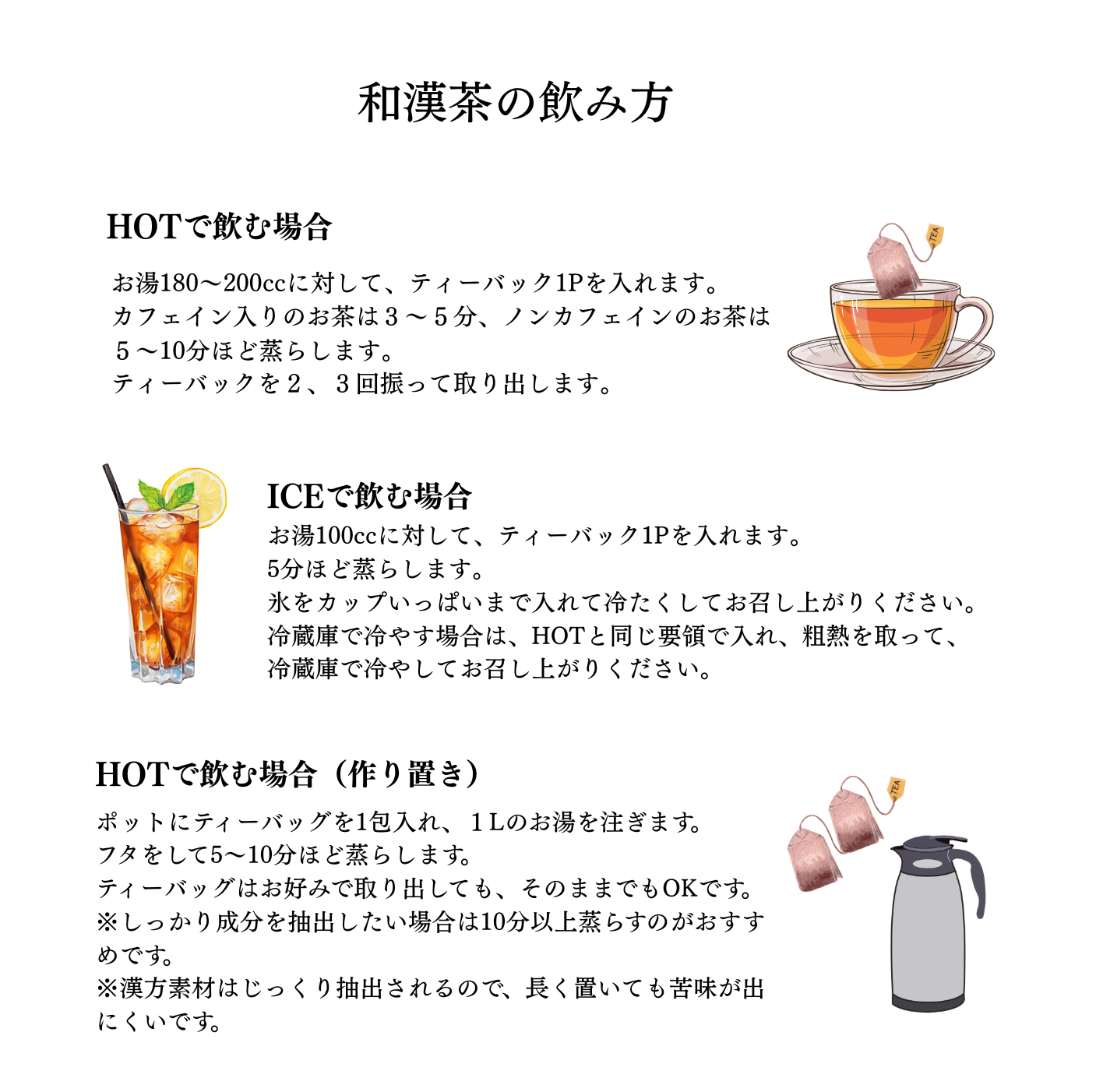 和漢茶,説明